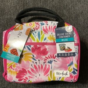Fit & Fresh Insulated Lunch Tote with Deluxe Salad Container & Ice Pack